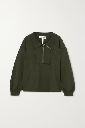 Jag Organic Cotton-jersey Sweatshirt - Army green