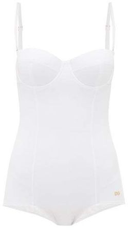 Cut Away Panelled Swimsuit - Womens - White