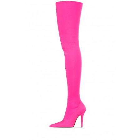 pink thigh high boots