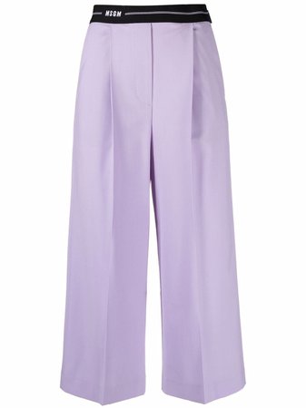 MSGM Cropped wide-leg Trousers