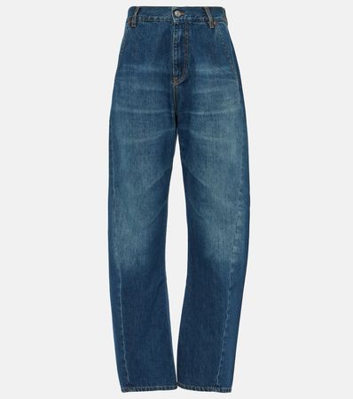 Twisted Low Rise Tapered Jeans in Blue - Victoria Beckham | Mytheresa