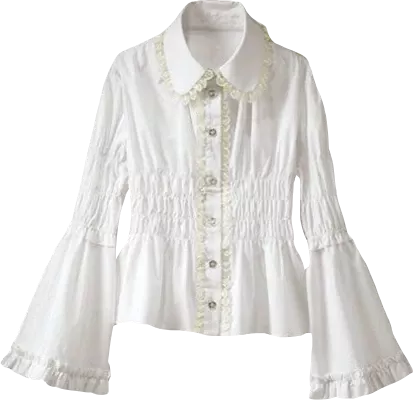 rwuxen ouji lolita aesthetic fashion clothes blouse whi...