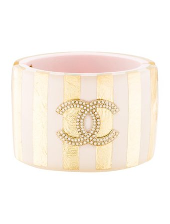 Chanel Faux Pearl CC Resin Cuff - Bracelets - CHA341849 | The RealReal