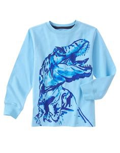 Dino Long Sleeve Tee | Long sleeve tee shirts, Toddler boy tops, Toddler outfits