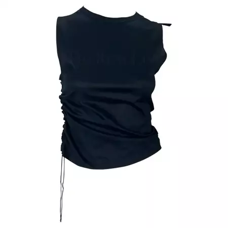 S/S 2001 Gucci by Tom Ford Black Sleeveless Drawstring Top For Sale at 1stDibs