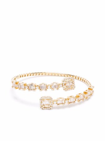 Monan 18kt yellow gold diamond cuff bracelet