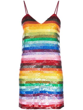 sleeveless glitter rainbow dress