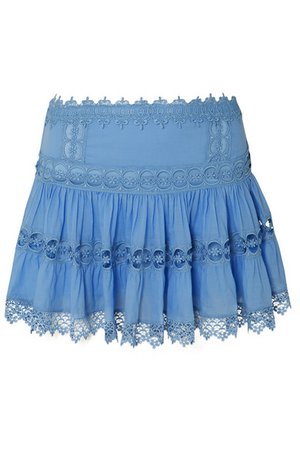 Charo Ruiz | Greta crocheted lace-paneled cotton-blend mini skirt | NET-A-PORTER.COM