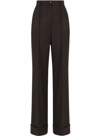 Shop Dolce & Gabbana high-waist wide-leg trousers with Express Delivery - FARFETCH