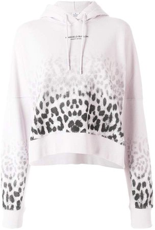 faded leopard print hoodie