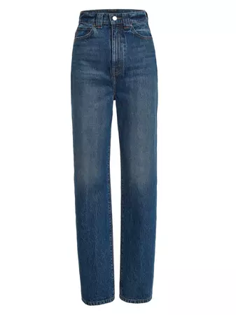 Shop Khaite Albi Mid-Rise Slim Jeans | Saks Fifth Avenue