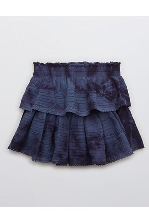 Aerie Rock 'n' Ruffle Tie Dye Mini Skirt
