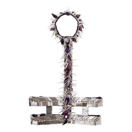 VERSACE T-strap Embellished Harness with crystals For Sale at 1stdibs