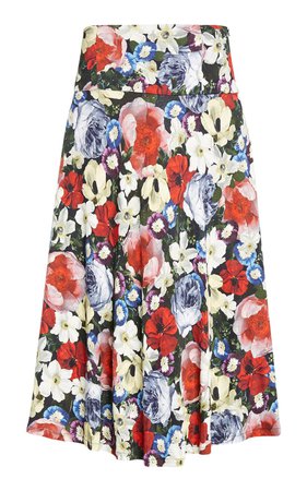 Elvin floral print jersey midi skirt