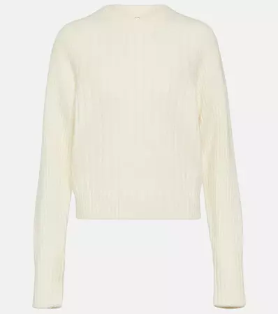 Ribbed Knit Wool And Cashmere Sweater in White - CO | Mytheresa