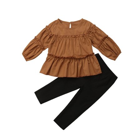 Toddler Girl Brown Pleated 2-Piece Outfit Set – The Trendy Toddlers