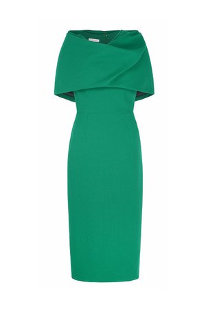 Aimee Dress and Capelet Drape Emerald Green – Suzannah