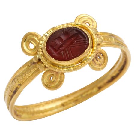 Ancient Roman Carnelian Intaglio Ring with Clasped Hands For Sale at 1stDibs | ancient roman intaglio ring