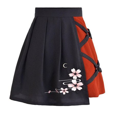 black orange skirt