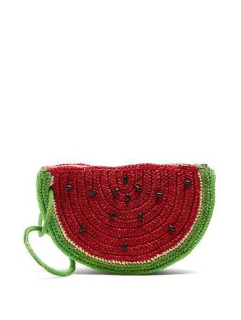 Watermelon toquilla-straw clutch | Sensi Studio | MATCHESFASHION.COM UK