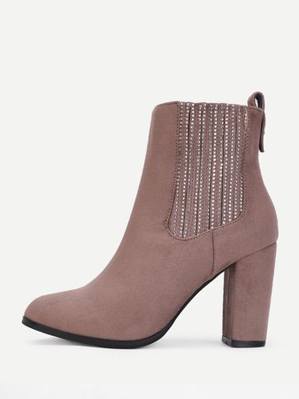 Studded Detail Wide Fit Ankle Boots