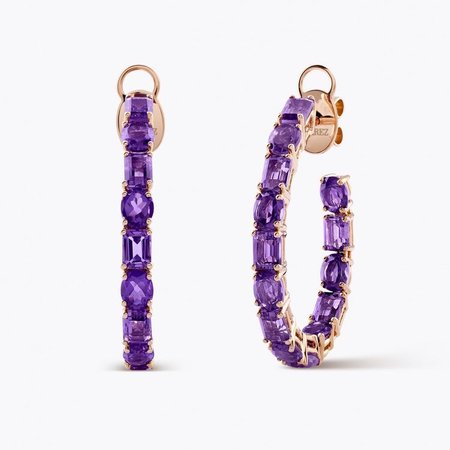 purple hoops earrings
