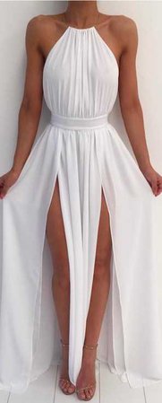 white flowy dress
