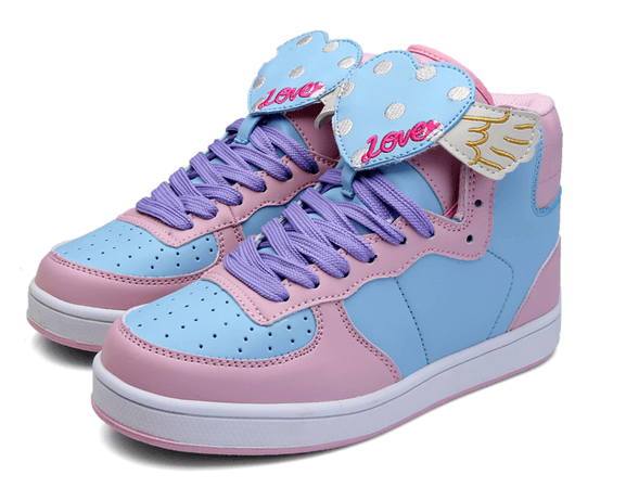 Harajuku flying hearts sneakers shoes yv5087 | Youvimi