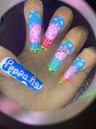 peppa pig nails