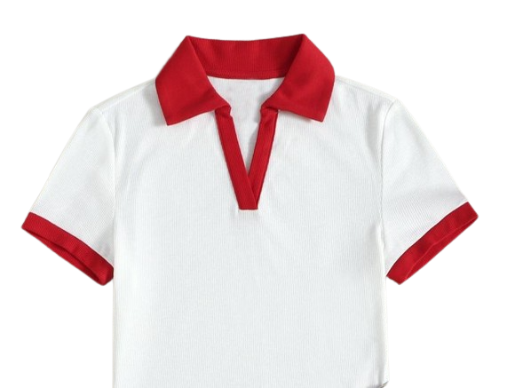 red and white shirt