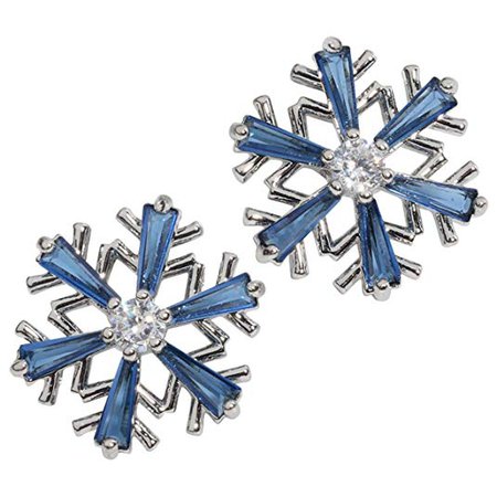 YACQ Women's CZ Snowflake Stud Earrings - Uktra Light - Lead & Nickle Free - Christmas Thanksgiving Party Gifts for Women Teen Girls - Cubic Zirconia Jewelry (Blue): Amazon.ca: Jewelry