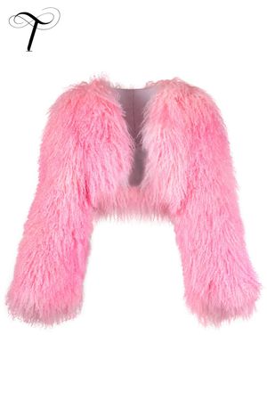 Fur Jacket Pink Fur Pink Mongolian Fur Bolero | Toutountzis Furs