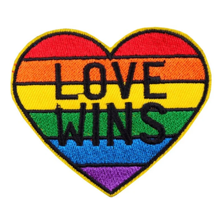 LGBT Love Wins Iron On Patch | Adhesive Backing | Additional Sewing Options | LGBTQ Pride Accessories