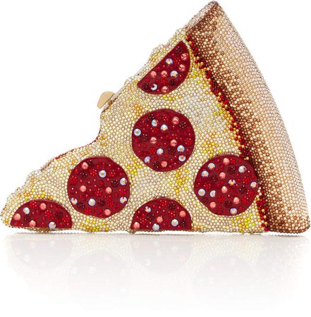 Couture Pepperoni Pizza Crystal-Embellished Clutch