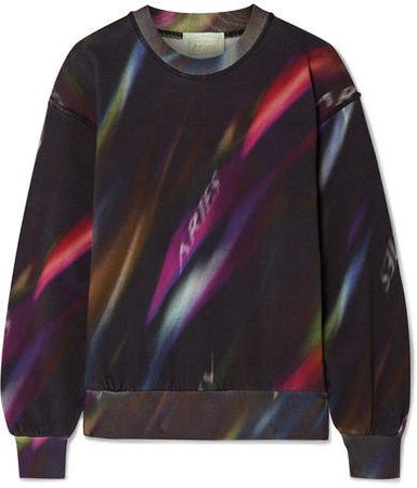 Aurora Printed Cotton-jersey Sweatshirt - Black