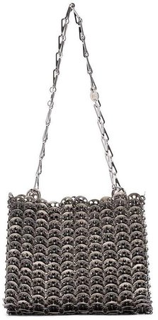 metallic silver Iconic 1969 chainmail shoulder bag