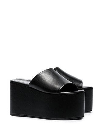 Simon Miller black leather Blackout platform sandals