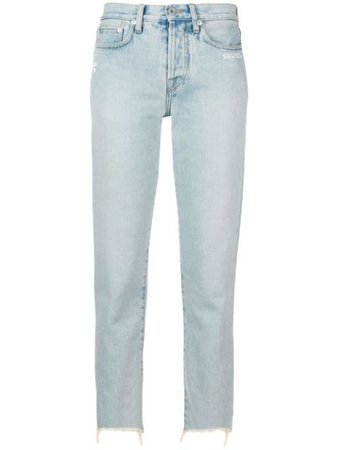 OFF-WHITE cropped tapered jeans