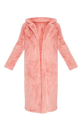 Pink Maxi Faux Fur Coat | Coats & Jackets | PrettyLittleThing USA