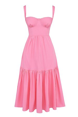 Clothing : Midi Dresses : 'Elia' French Pink Midi Sundress