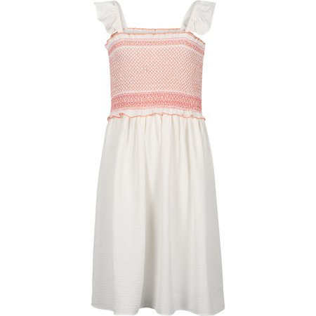 Mayoral Pastoral Style Summer Dress in White and Pink — BAMBINIFASHION.COM