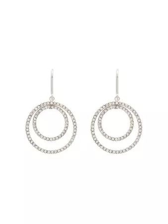 Isabel Marant metallic crystal-embellished double hoop earrings