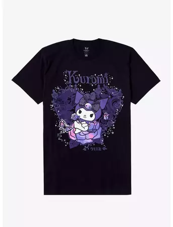 Kuromi Purple Rose Boyfriend Fit Girls T-Shirt | Hot Topic