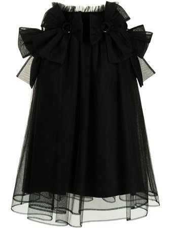 Shop black Comme Des Garçons Noir Kei Ninomiya bow-detailed tulle skirt with Express Delivery - Farfetch