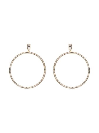 Kenneth Jay Lane Crystal Hoop Earrings Ss20 | Farfetch.com