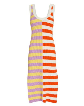 STAUD Seashore Striped Knit Tank Dress | INTERMIX®