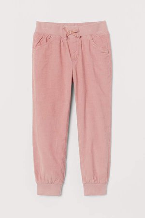 Lined Corduroy Pants - Pink