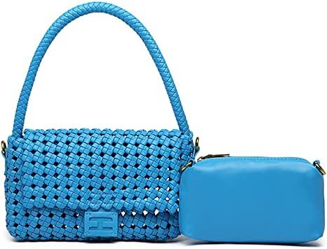 Amazon.com: Angryapple Women Vegan Leather Hand-woven Handbag,Fashion Candy Color Shoulder Underarm Crossbody with Purse Casual Tote Bag (white) : Clothing, Shoes & Jewelry