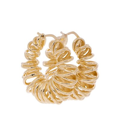 Bottega Veneta - 18kt gold-plated coil hoop earrings | Mytheresa
