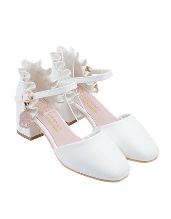 white high heels lace Lolita cute